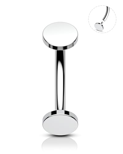 COCHARM Minimalist Disc Floating Belly Button Rings, G23 Solid Titanium Belly Navel Rings Flat Back, 14G Internally Threaded Belly Navel Piercing Jewelry