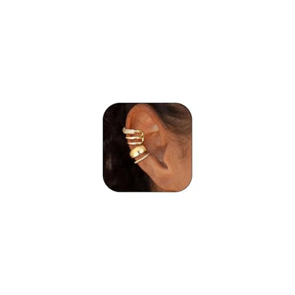 Ear Cuff Earrings for Women Chunky Ear Cuffs Non Piercing | Clip on cartilage earrings helix fake earrings jewelry trendy stuff christmas gift stocking stuffers - color: I