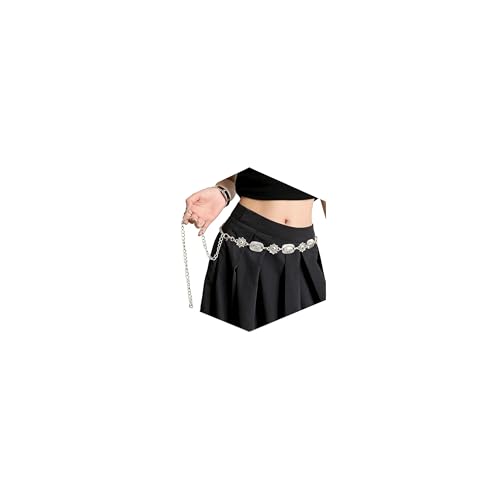 Longita Silver Gold Chain Belt Chain Belt for Women Fashion Plus Size Gold Waist Chains Metal Turquoise Sun Coin Waist Belts Chains Layered Trendy Belly Belts for Women Dress Vintage Accessories - color: D - Vintage Mix Shape - Silver