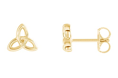 AFFY 14K Gold Plated 925 Sterling Silver Plain Minimalist dainty Stud Earrings Jewelry For Her Women Birthday Gift - color: Celtic-Inspired Trinity