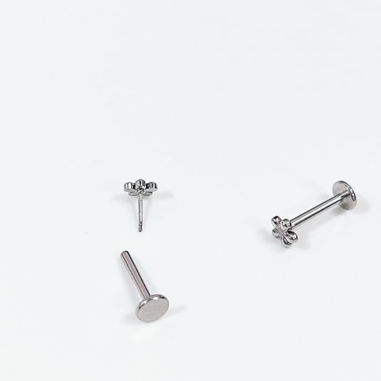 16G Cute Daisy Flower Cartilage Tragus Earring for Women Men Titanium Silver Dainty Minimalist Tiny Small Stud Threadless Push In Helix Conch Hypoallergenic Earrings Flat Back Studs Ear Piercing Jewelry - size: 6mm