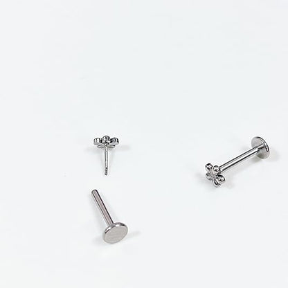 16G Cute Daisy Flower Cartilage Tragus Earring for Women Men Titanium Silver Dainty Minimalist Tiny Small Stud Threadless Push In Helix Conch Hypoallergenic Earrings Flat Back Studs Ear Piercing Jewelry - size: 10mm