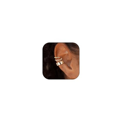 Ear Cuff Earrings for Women Chunky Ear Cuffs Non Piercing | Clip on cartilage earrings helix fake earrings jewelry trendy stuff christmas gift stocking stuffers - color: N