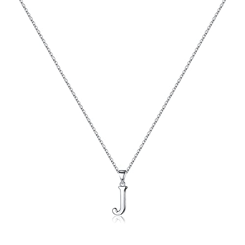 Turandoss S925 Sterling Silver Initial Necklaces for Women, Dainty Hypoallergenic Letter Initial Pendant S925 Sterling Silver initial Necklace for Women Jewelry Gifts - style: J