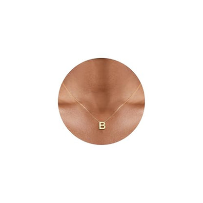 Gold Initial Necklace for Women - Dainty Letter Pendant Necklaces, Adjustable 18+3 Inch Chain, Personalized Gift Trendy Jewelry for Mom, Daughter, Wife (Choose Letter A-Z) - color: B