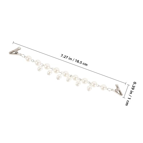 VILLCASE 4pcs Faux Pearl Sweater Clips for Cardigans - Elegant Vintage Shawl Collar Clasps, Dress Cinch Back Clips, Retro Cape Cloak Holder Brooch Pins for Women Wedding Party