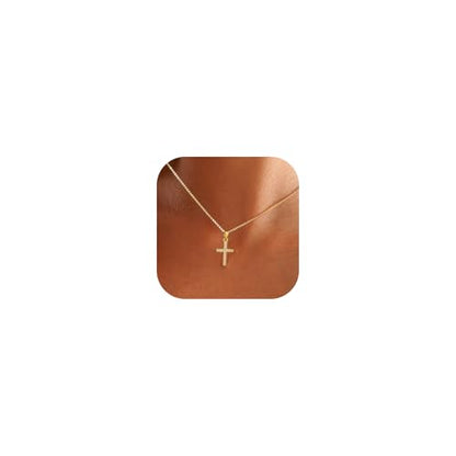 Cross Necklace for Women, 14K Gold Plated Cubic Zirconia Cross Pendant Necklace, Trendy Christian Jewelry Gifts for Baptism First Communion Christmas - color: Style J - Gold