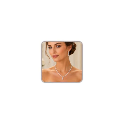 STONEFANS Gold/Silver Jewelry Sets for Women - Dainty Silver Rhinestone Necklace Earring Set Crystal Wedding Jewelry Sets for Brides Prom Accessories Bridesmaid Gifts - color: Silver