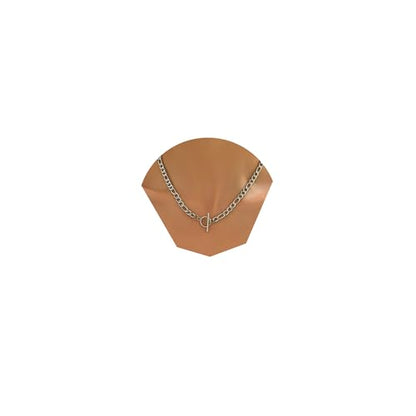 Chunky Gold Necklace for Women, 18K Gold Plated Paperclip, Figaro Link Chain Necklace, Toggle Clasp Necklaces, Trendy Non Tarnish Jewelry, Christmas Gifts - style: Figaro Toggle 17.7''-White Gold