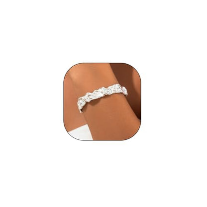 GIGB PBDK Chunky Cuff Bracelets for Women 14K Gold Minimalistic Hammered Cuff Bangle 12MM Wide Adjustable Textured Open Bangle Trendy Punk Jewelry Presents - color: Silver
