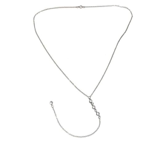 Dainty Crystal Back Chain for Women Sparkly Rhinestone Long Back Necklace for Backless Dress Summer Party Body Jewelry - color: Silver B