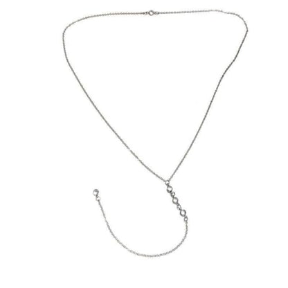 Dainty Crystal Back Chain for Women Sparkly Rhinestone Long Back Necklace for Backless Dress Summer Party Body Jewelry - color: Silver B