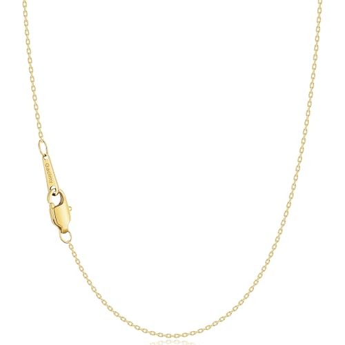 Gacimy Cable Chain Necklace for Women | 14K Gold Plated/Silver Tone Stainless Steel Cable Chain for Women, 1.1/1.3mm Thin Dainty Necklace 16-24 Inches - color: 1.1mm Gold, size: 16 Inches