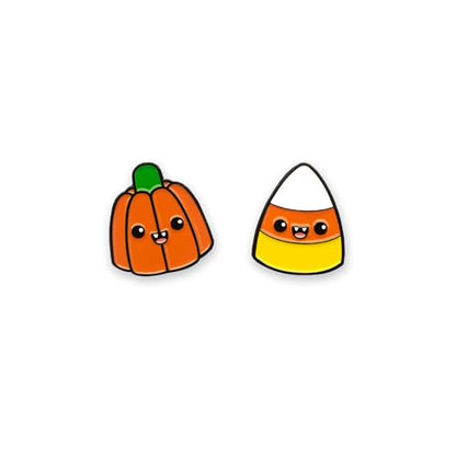 Enamel Pin for Backpack, Bag, Lapel, Kawaii Button Collector - style: Candy Corn & Pumpkin Candy