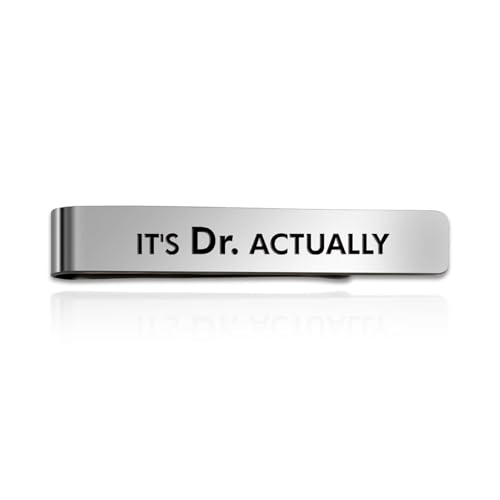 Doctor Gifts PHD Graduation for Men Stainless Steel Tie Clips Medical Assistant Gifts Future Doctor Doctoral Degree Doctorate Graduation Gift for Doctors Tie Pin Bar Christmas Gift Birthday Presents