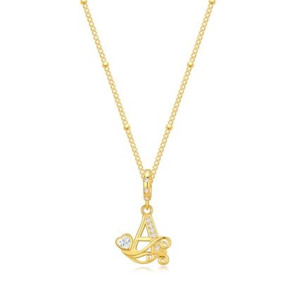 TIZU Initial Necklaces for Women - Dainty 14K Gold Plated Letter Pendant Trendy Personalized Initial A-Z Necklaces Jewelry Gift - color: Gold-A