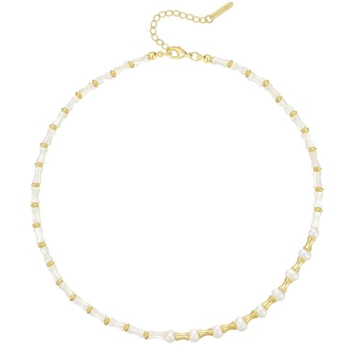 KissYan Beaded Choker Necklace for Women, Colorful Natural Gemstones Pearl Choker 14K Gold Plated Pendant Healing Crystal Necklace Handmade Stone Jewelry Gift | 14K Gold Plated Pendant Necklaces, Natural Gemstones Pearl Choker, Healing Crystal Chain, Hand