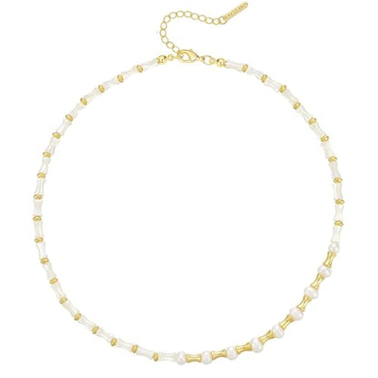 KissYan Beaded Choker Necklace for Women, Colorful Natural Gemstones Pearl Choker 14K Gold Plated Pendant Healing Crystal Necklace Handmade Stone Jewelry Gift | 14K Gold Plated Pendant Necklaces, Natural Gemstones Pearl Choker, Healing Crystal Chain, Hand
