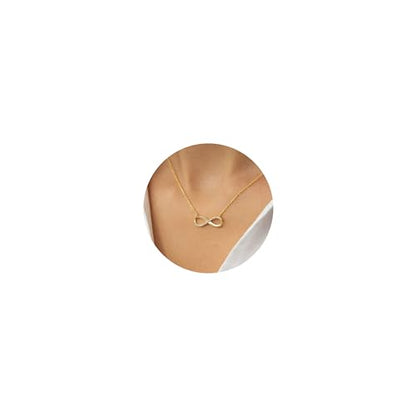LLWOM Gold Necklace for Women-14k Gold Plated Infinity Necklace Star Of David Necklace Evil Eye Cross Pendants Heart Dainty Gold Necklace For Women - color: Gold-CZ Infinity