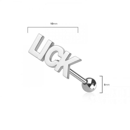 Pierced Owl 14GA 316L Stainless Steel Naughty Words Tongue Barbell - style: Lick