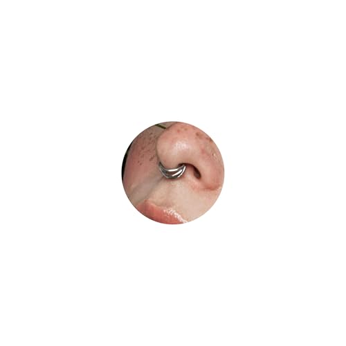 16G Septum Ring Hinged Septum Clicker Nose Ring Septum Piercing Jewelry - color: Triple-silver, size: 8mm
