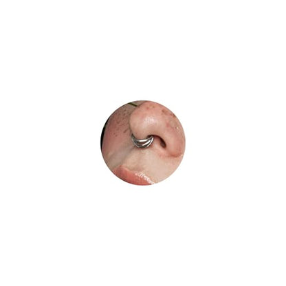 16G Septum Ring Hinged Septum Clicker Nose Ring Septum Piercing Jewelry - color: Triple-silver, size: 8mm