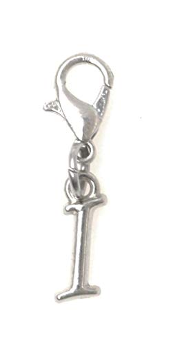 Initial Italic Cursive Stainless Steel Clasp Clip on Charm Graduation Cap Tassel Event Party Invitation Card Baby Shower Birthday Thank You Celebration Personalized Congratulations Choice of 26 Letters - style: Letter I