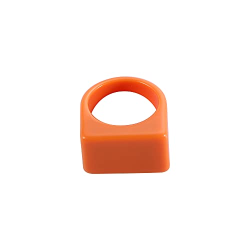 Colorful Transparent Resin Rings Finger Rings,Geometry Rings Set Candy Color Marbling Thumb Rings(Orange) - color: Orange