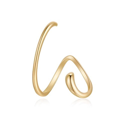 Ear Cuffs Non Piercing Dainty Cartilage Helix Ear Wrap Hypoallergenic Adjustable Clip On Earrings for Women - color: Gold for right ear