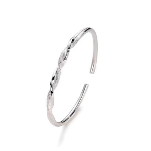 925 Sterling Silver Bracelet Plated Cuff Bangle Bracelet Fashionable Multi-layer Cross Wire Bangle Bracelet Open Adjustable Wide Cuff Bracelet for Teen Girls Fashion Jewelry - color: 8
