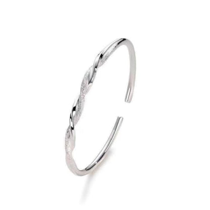 925 Sterling Silver Bracelet Plated Cuff Bangle Bracelet Fashionable Multi-layer Cross Wire Bangle Bracelet Open Adjustable Wide Cuff Bracelet for Teen Girls Fashion Jewelry - color: 8