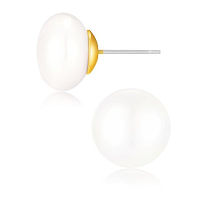 Pearl Earrings for Women Minimalist Pearl Drop Earrings Elegant Leverback Dangle Earrings Wedding jewelry Bridesmaid Gifts - style: stud-10mm(medium)