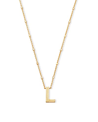 Kendra Scott Letters A-Z Pendant Necklace for Women, Fashion Jewelry, 14k Gold-Plated Brass - color: Letter L