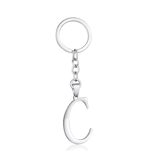 Stainless Steel Initial Letter Connector Charms Alphabet Pendant Diy Craft for Jewelry Making Necklaces Bracelets Keychain - color: Stainless Steel C