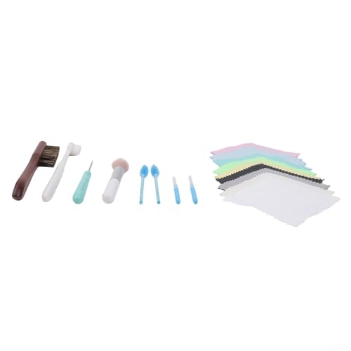 FABULETTA Jewellery for Cleaning Kit 18-Piece Set with Horsehair Brush, Silver Polish Cloth for Gold Ring Cleaner and Necklace Restoration