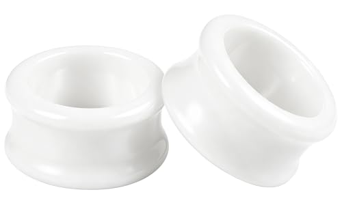 6G-50mm Hollow Acrylic Ear Plugs Tunnels for Women Men Double Flared Saddle Ears Gauge Plug Stretcher Expander Piercing Body Jewelry Black White Clear 1 Pairs - color: White, size: 34mm = 1 5/16 inch
