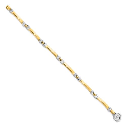 14K Two-tone Gold Polished Bracelet 7.5"