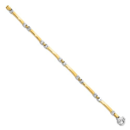 14K Two-tone Gold Polished Bracelet 7.5"