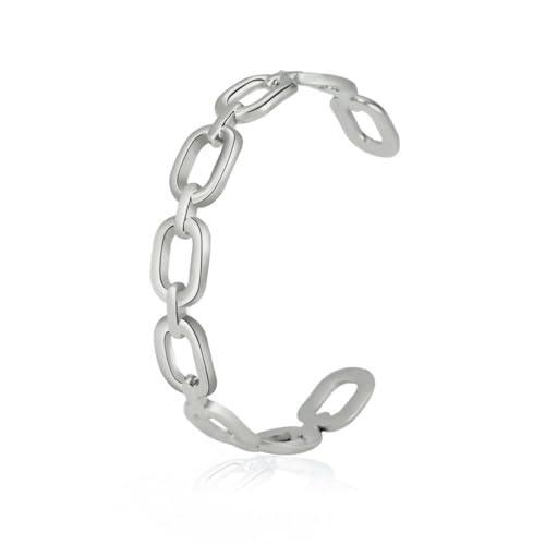 Womens Cuff Bracelets Heart Open Bangle Jewelry - color: Square Silver