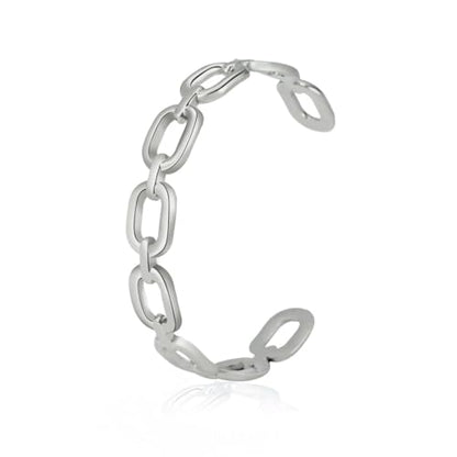Womens Cuff Bracelets Heart Open Bangle Jewelry - color: Square Silver