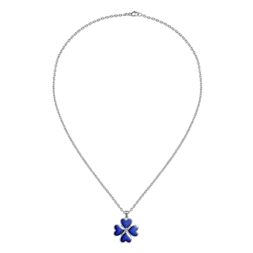 FM FM42 Temperature Sensing Color Changing Pendant Necklace with 19.29" Stainless Steel Rolo Chain - color: 4 Leaf Clover