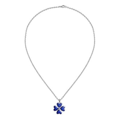 FM FM42 Temperature Sensing Color Changing Pendant Necklace with 19.29" Stainless Steel Rolo Chain - color: 4 Leaf Clover