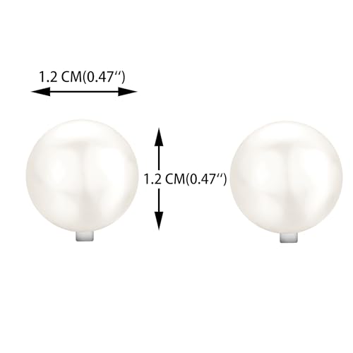 YOQUCOL Simulated Freshwater Pearl Clip On Earrings Not Pierced Elegant Stud Jewelry For Women - color: 12MM-White