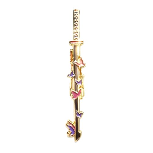 Anime Sword Enamel Tie Clips for Men, Gold-Tone, Anime Theme, Set of 9 Designs - color: Shinobu