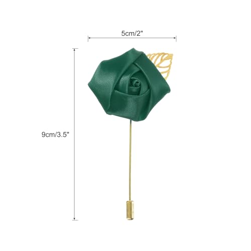 MECCANIXITY Groom Boutonnieres Rose Boutonnieres Pins for Wedding - color: Dark Green