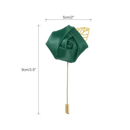 MECCANIXITY Groom Boutonnieres Rose Boutonnieres Pins for Wedding - color: Dark Green
