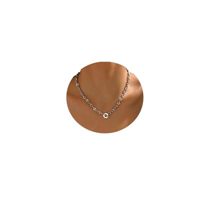 18K Gold Plated Chunky Chain Necklace for Women Dainty Cuban Paperclip Chain Toggle Bar Clasp Necklace Thick Trendy Layering Gold Chain Link Stainless Steel Jewelry - style: Toggle-White Gold