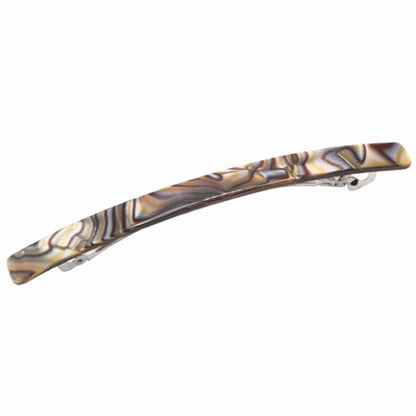 French Amie Long and Thin Onyx Large 4 Inch Hair Clip Barrette | Handmade Automatic For Girls Women Teens Adults Everyday Style - color: Onyx