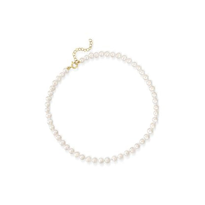 Ross-Simons Pure Collection 4-4.5mm Cultured Pearl Anklet With 14kt Yellow Gold. 9 inches