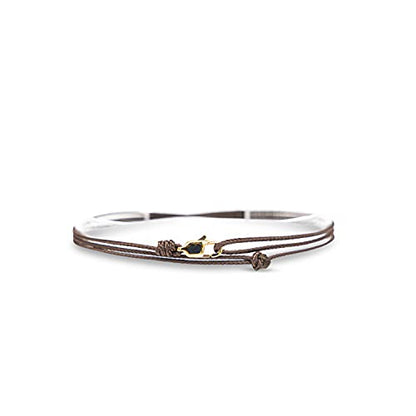 Made by Nami Surfer Anklet with Snap Hook Clasp Waterproof & Adjustable Thin String Ankle Bracelets for Women and Men Handmade Jewelry for Beach and Music Festival Accessories - color: Brown Gold